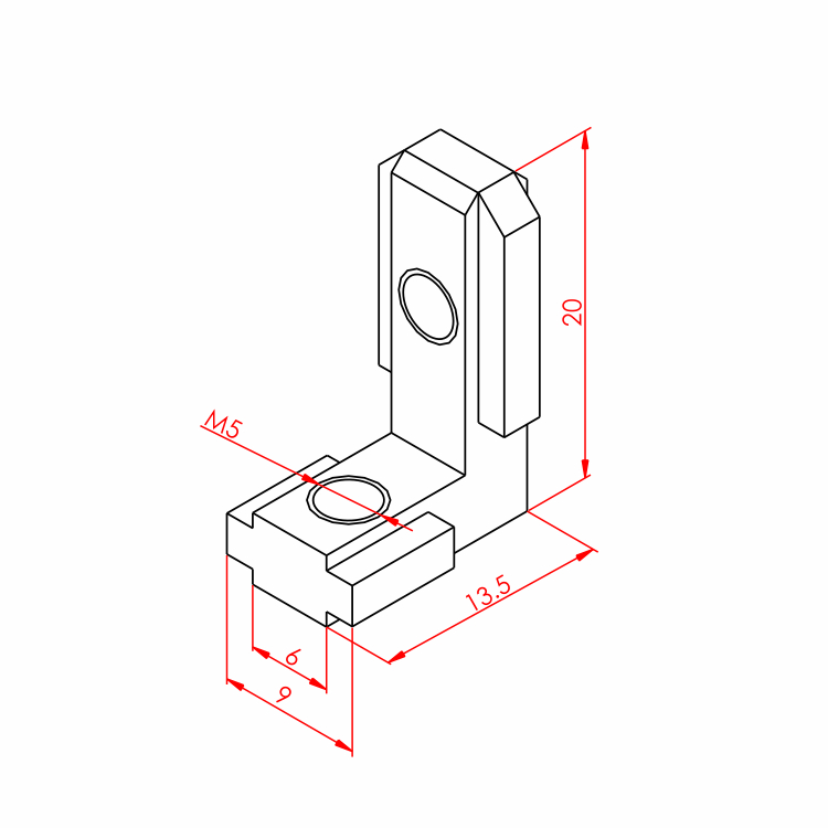 20x25 Verdeckte Eckverbindung