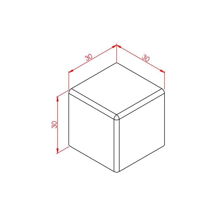 30x30 Quadratische Abdeckung – Technische Zeichnung