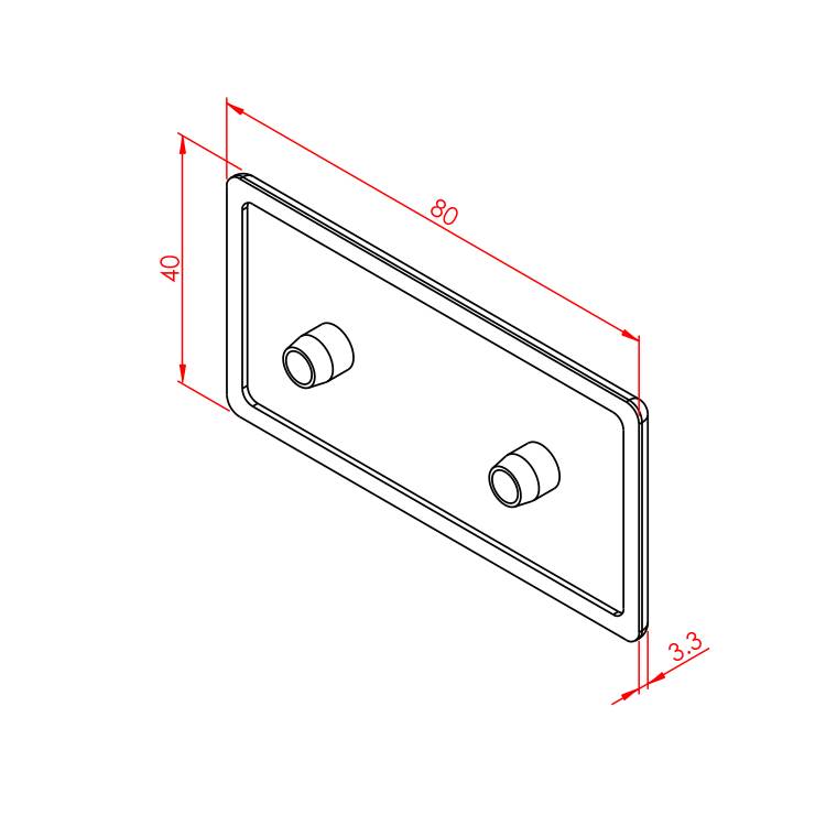 40x80 Profilabdeckung 8 – Technische Zeichnung