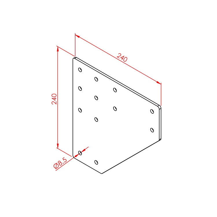 90x90 Zwei-Wege-Verbindungsplatte