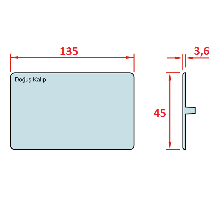 45x135 Profilabdeckung