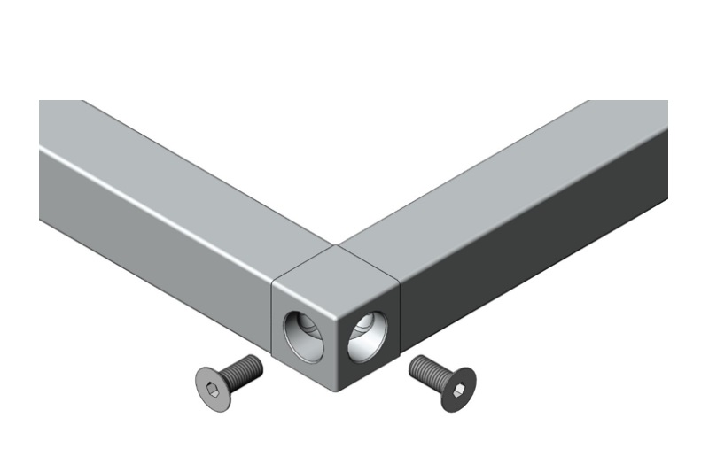 30x30 Quadratische Eckverbindung, beidseitig