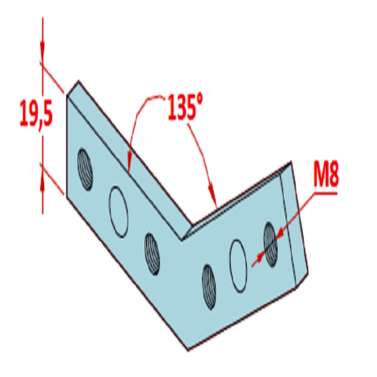 45x45 135° Verbindungsstück