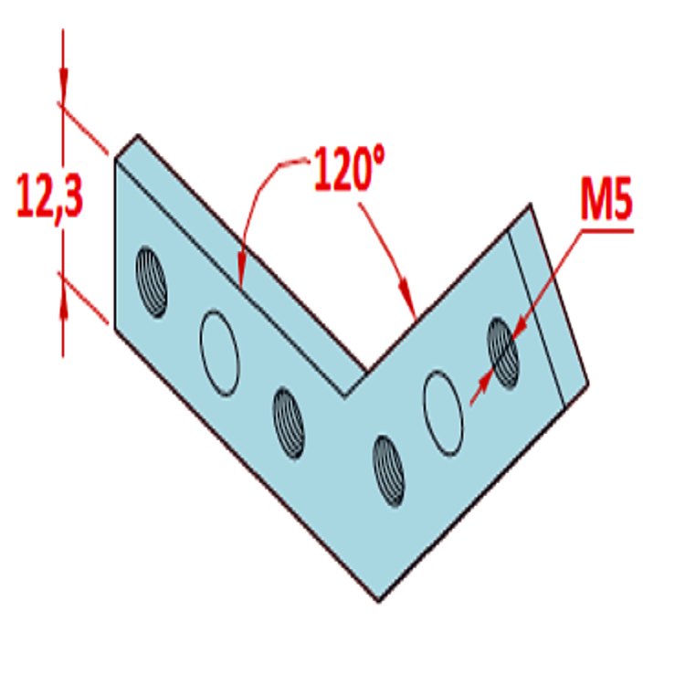 25x25 120° Anschlussstück