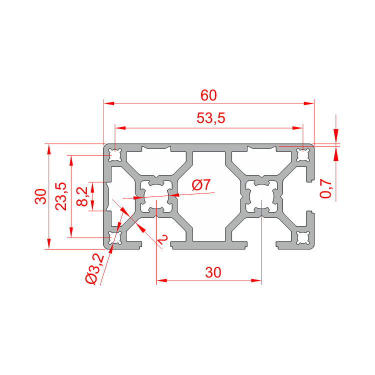 30x60 Profil geschlossen