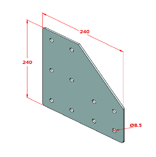 90x90 Zwei-Wege-Verbindungsplatte