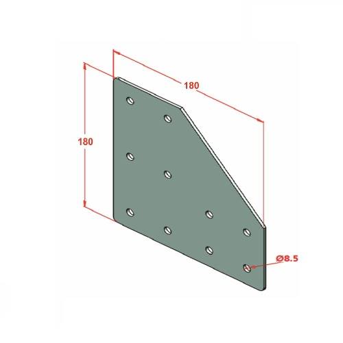 45x90 Zweiwege-Verbindungsplatte