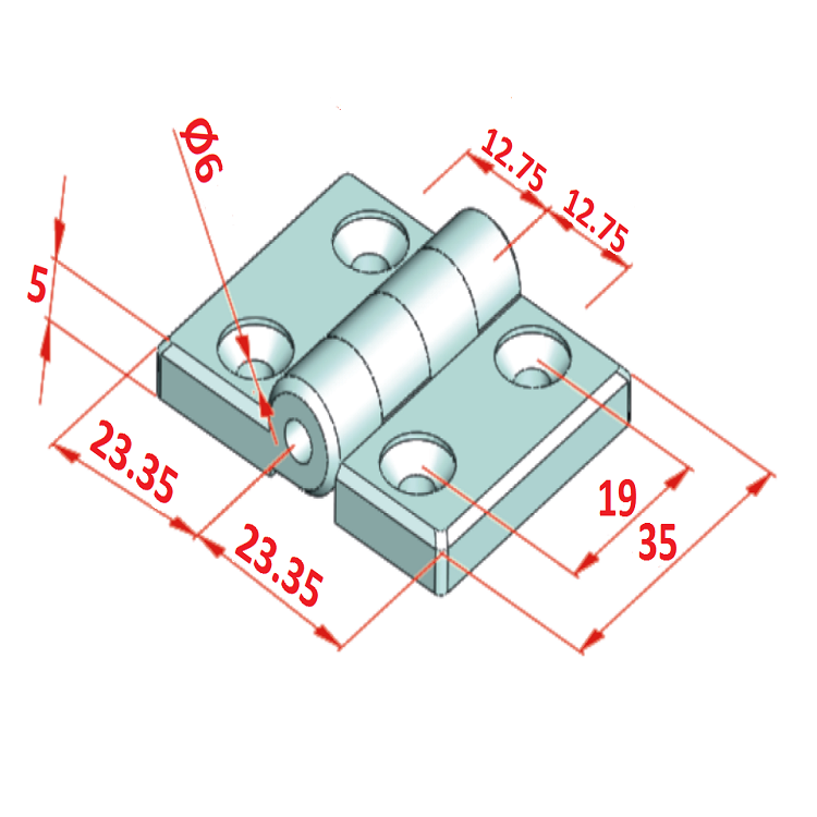 25x25 Scharnier (Dünne Serie)