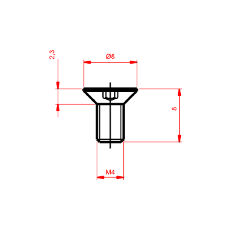 Senkkopfschraube M4x8