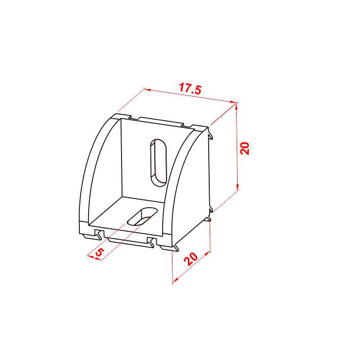 20x25 Breite Eckverbindung – Technische Zeichnung