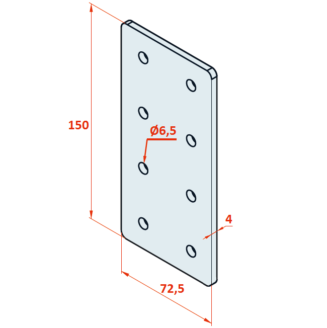 40x80 Flachfugen-Verbindungsplatte