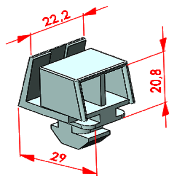 Plexihalterung mit Nagel
