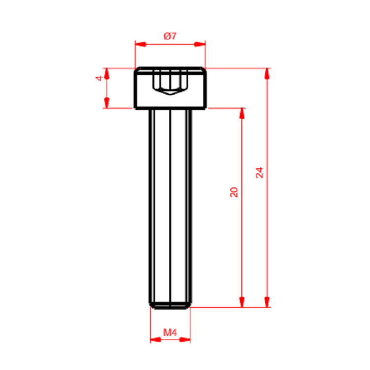 Imbus-Schraube M4x20