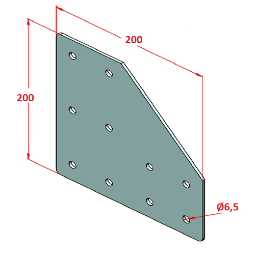 80x80 Zweiwege-Verbindungsplatte