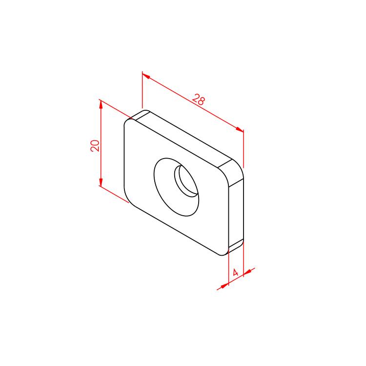 Magnethalterung Teil – Technische Zeichnung