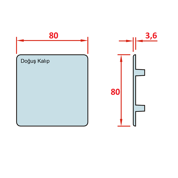 80x80 Profilabdeckung