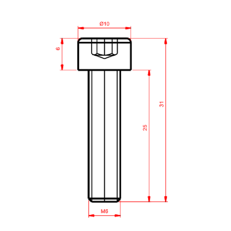 Imbus-Schraube M6x25