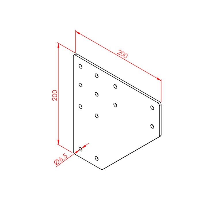 80x80 Zweiwege-Verbindungsplatte