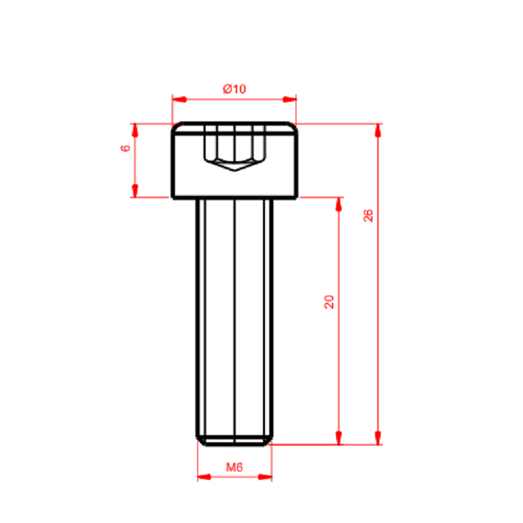 Imbus-Schraube M6x20