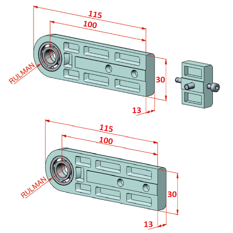 30x30 Spanner-Antriebsplatte (Miniatur)