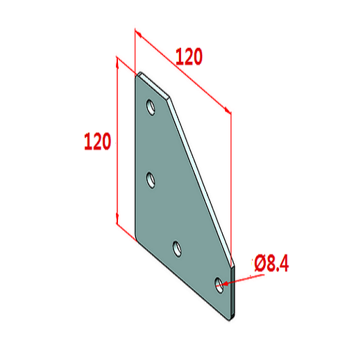 45x45 Zweiwege-Verbindungsplatte