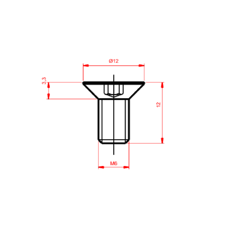Senkkopfschraube M6x12
