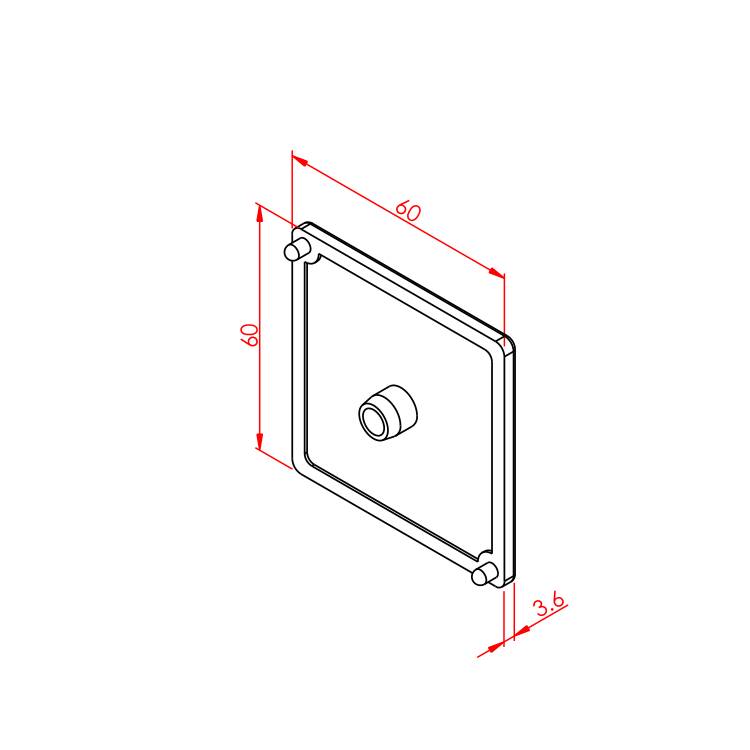 60x60 Profilabdeckung – Technische Zeichnung