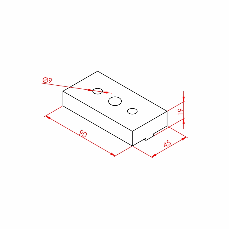 45x45 Lochbohrgerät – Technische Zeichnung