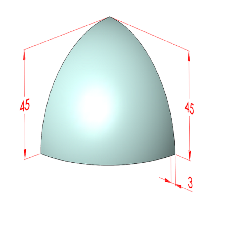 45x45 Eckverbindung Abdeckung Radius