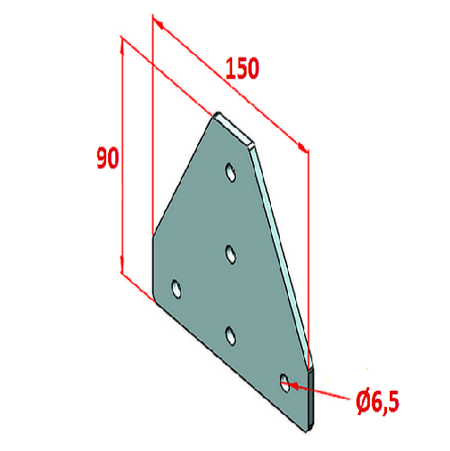 30x30 Dreiweg-Verbindungsplatte