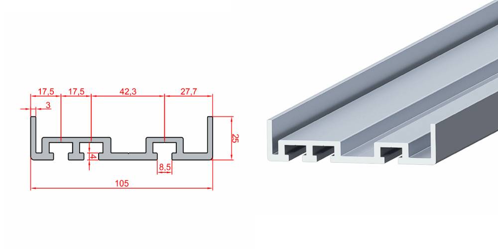 25x105 Förderband Profil – Produktansicht