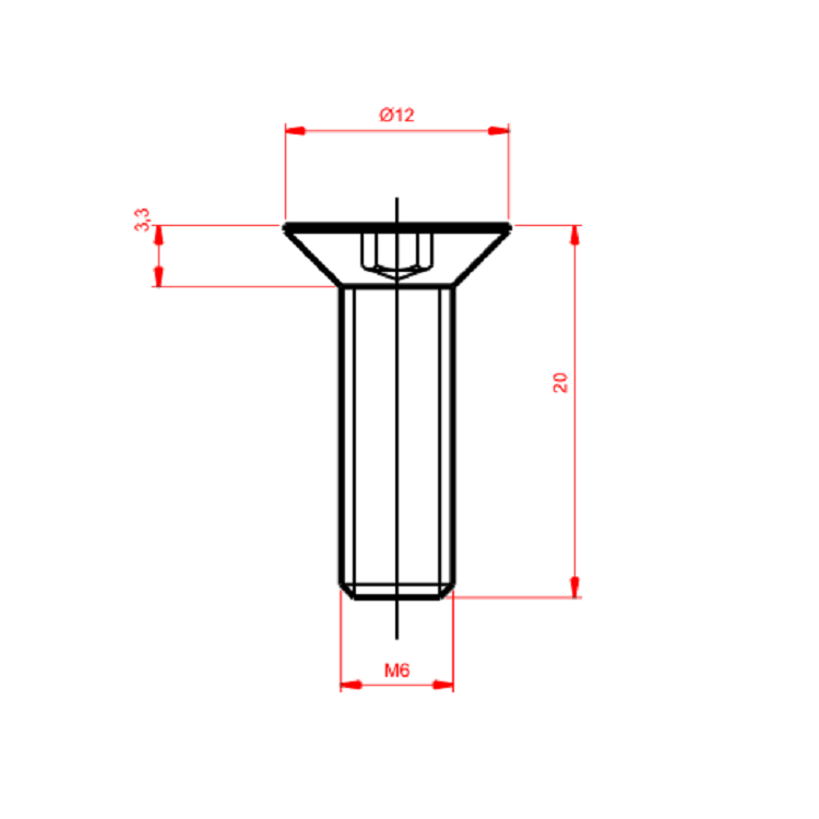Senkkopfschraube M6x20