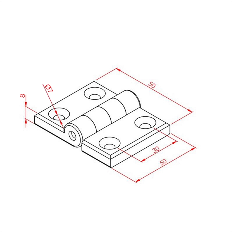 30x30 Scharnier – Technische Zeichnung