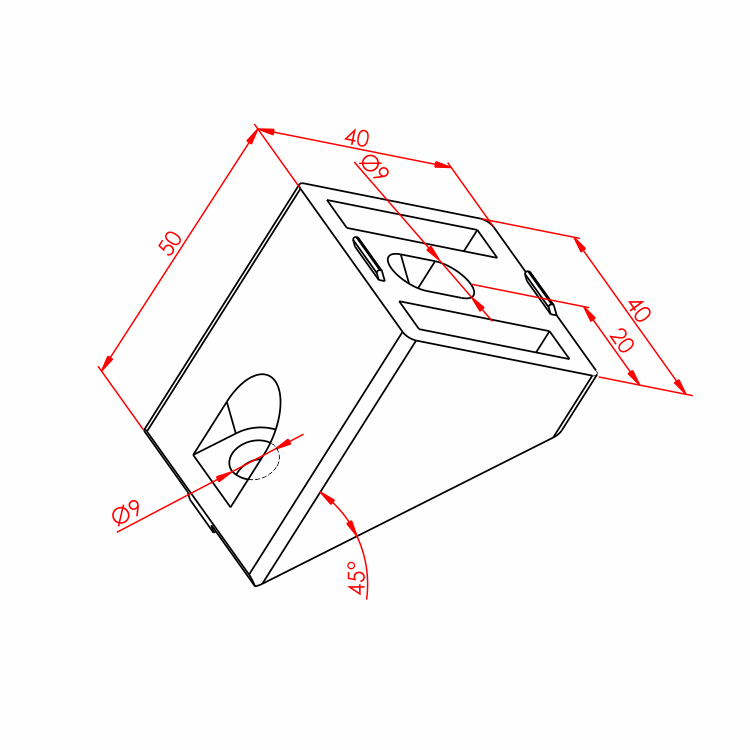 40x40 45-Grad-Eckverbindung