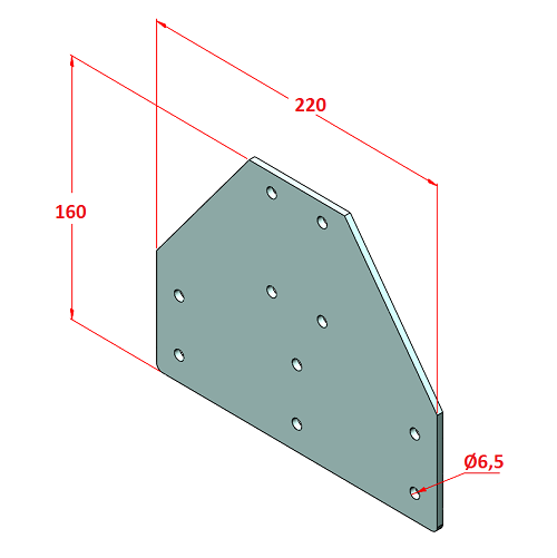 80x80 Dreifach-Verbindungsplatte