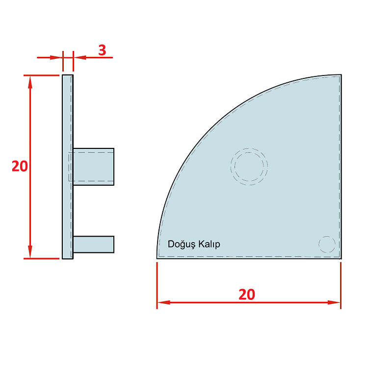 20x20 Radius Profilabdeckung