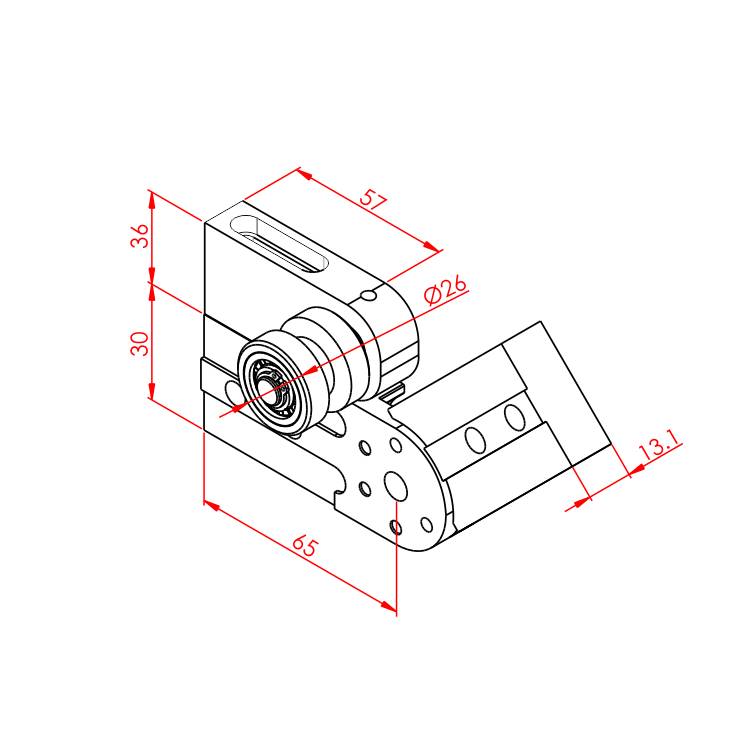 30x30 Miniatur Förderer Gelenkplatte – Technische Zeichnung