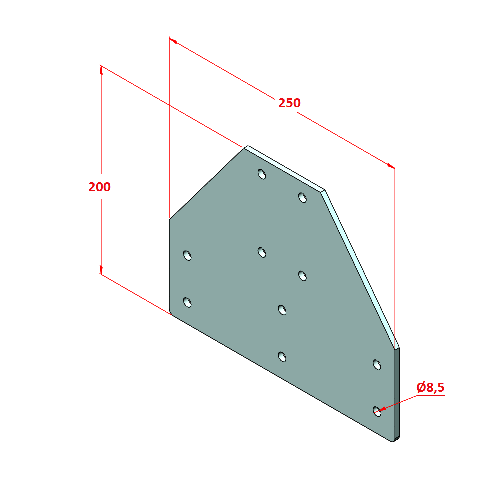 90x90 Dreifach-Verbindungsplatte