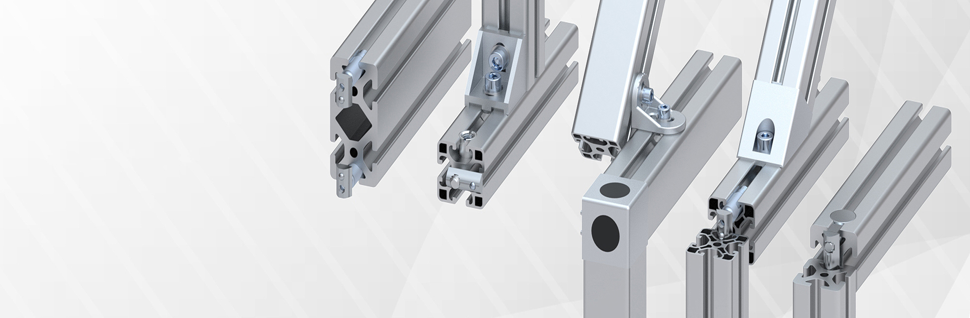 Aluminiumprofile mit verschiedenen Verbindungselementen